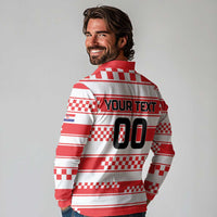 Custom World Football Croatia 2026 Long Sleeve Polo Shirt Vatreni Hrabar Broj - Wonder Print Shop