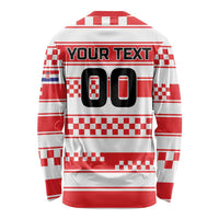 Custom World Football Croatia 2026 Long Sleeve Shirt Vatreni Hrabar Broj - Wonder Print Shop