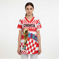 Custom World Football Croatia 2026 Scrub Top Vatreni Hrabar Broj - Wonder Print Shop