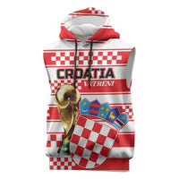 Custom World Football Croatia 2026 Sleeveless Hoodie Vatreni Hrabar Broj - Wonder Print Shop
