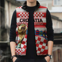 Custom World Football Croatia 2026 Sleeveless Puffer Jacket Vatreni Hrabar Broj - Wonder Print Shop
