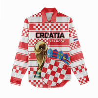 Custom World Football Croatia 2026 Women Casual Shirt Vatreni Hrabar Broj - Wonder Print Shop