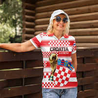 Custom World Football Croatia 2026 Women Polo Shirt Vatreni Hrabar Broj - Wonder Print Shop