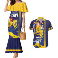 Barbados Errol Barrow Day Couples Matching Mermaid Dress and Hawaiian Shirt Barbadian Father of Independence