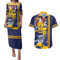 Barbados Errol Barrow Day Couples Matching Puletasi and Hawaiian Shirt Barbadian Father of Independence