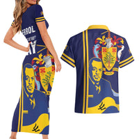 Barbados Errol Barrow Day Couples Matching Short Sleeve Bodycon Dress and Hawaiian Shirt Barbadian Father of Independence