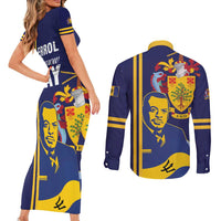 Barbados Errol Barrow Day Couples Matching Short Sleeve Bodycon Dress and Long Sleeve Button Shirt Barbadian Father of Independence