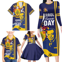 Barbados Errol Barrow Day Family Matching Long Sleeve Bodycon Dress and Hawaiian Shirt Barbadian Father of Independence