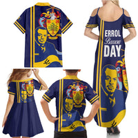 Barbados Errol Barrow Day Family Matching Summer Maxi Dress and Hawaiian Shirt Barbadian Father of Independence