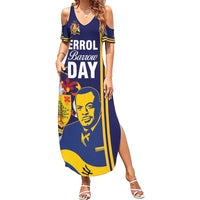 Barbados Errol Barrow Day Family Matching Summer Maxi Dress and Hawaiian Shirt Barbadian Father of Independence