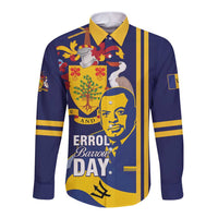 Barbados Errol Barrow Day Long Sleeve Button Shirt Barbadian Father of Independence
