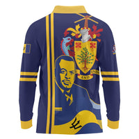 Barbados Errol Barrow Day Long Sleeve Polo Shirt Barbadian Father of Independence