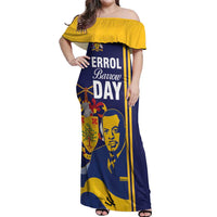 Barbados Errol Barrow Day Off Shoulder Maxi Dress Barbadian Father of Independence
