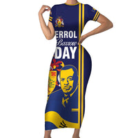 Barbados Errol Barrow Day Short Sleeve Bodycon Dress Barbadian Father of Independence - Wonder Print Shop