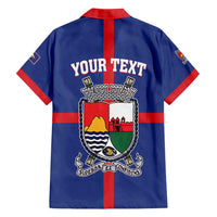 Personalised Statia Family Matching Long Sleeve Bodycon Dress and Hawaiian Shirt Sint Eustatius Coat Of Arms