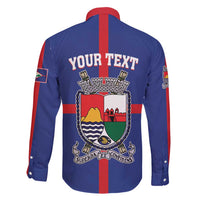 Personalised Statia Family Matching Summer Maxi Dress and Hawaiian Shirt Sint Eustatius Coat Of Arms