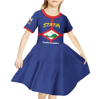 Personalised Statia Kid Short Sleeve Dress Sint Eustatius Coat Of Arms