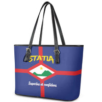 Statia Leather Tote Bag Sint Eustatius Coat Of Arms
