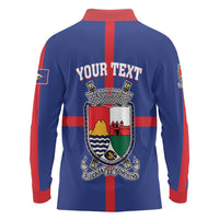 Personalised Statia Long Sleeve Polo Shirt Sint Eustatius Coat Of Arms