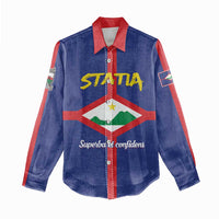Personalised Statia Women Casual Shirt Sint Eustatius Coat Of Arms - Wonder Print Shop