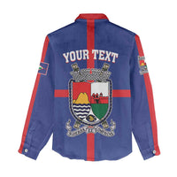 Personalised Statia Women Casual Shirt Sint Eustatius Coat Of Arms - Wonder Print Shop