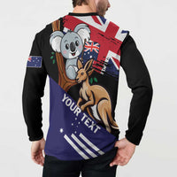 Personalised Australia Kangaroo Koala Together Button Sweatshirt Special Edition