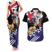 Personalised Australia Kangaroo Koala Together Couples Matching Tank Maxi Dress and Hawaiian Shirt Special Edition
