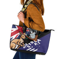 Australia Kangaroo Koala Together Leather Tote Bag Special Edition