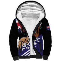Personalised Australia Kangaroo Koala Together Sherpa Hoodie Special Edition - Wonder Print Shop