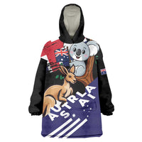 Personalised Australia Kangaroo Koala Together Wearable Blanket Hoodie Special Edition - Wonder Print Shop