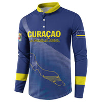 Custom Curacao Football Button Sweatshirt La Familia Azul Go Champion