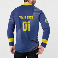 Custom Curacao Football Button Sweatshirt La Familia Azul Go Champion