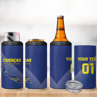 Custom Curacao Football 4 in 1 Can Cooler Tumbler La Familia Azul Go Champion
