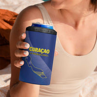 Custom Curacao Football 4 in 1 Can Cooler Tumbler La Familia Azul Go Champion
