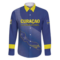 Custom Curacao Football Family Matching Off The Shoulder Long Sleeve Dress and Hawaiian Shirt La Familia Azul Go Champion