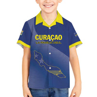 Custom Curacao Football Family Matching Summer Maxi Dress and Hawaiian Shirt La Familia Azul Go Champion