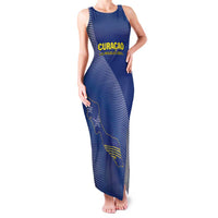 Custom Curacao Football Family Matching Tank Maxi Dress and Hawaiian Shirt La Familia Azul Go Champion