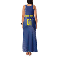 Custom Curacao Football Family Matching Tank Maxi Dress and Hawaiian Shirt La Familia Azul Go Champion