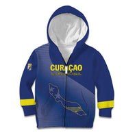 Custom Curacao Football Kid Hoodie La Familia Azul Go Champion