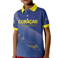 Custom Curacao Football Kid Polo Shirt La Familia Azul Go Champion