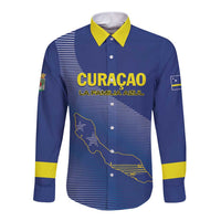 Custom Curacao Football Long Sleeve Button Shirt La Familia Azul Go Champion
