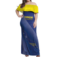 Custom Curacao Football Off Shoulder Maxi Dress La Familia Azul Go Champion