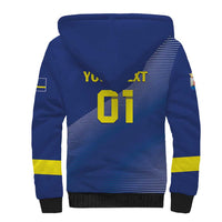 Custom Curacao Football Sherpa Hoodie La Familia Azul Go Champion
