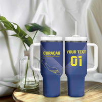 Custom Curacao Football Tumbler With Handle La Familia Azul Go Champion