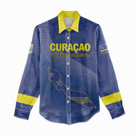 Custom Curacao Football Women Casual Shirt La Familia Azul Go Champion