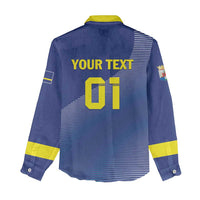 Custom Curacao Football Women Casual Shirt La Familia Azul Go Champion