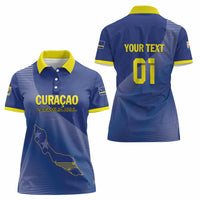 Custom Curacao Football Women Polo Shirt La Familia Azul Go Champion