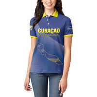 Custom Curacao Football Women Polo Shirt La Familia Azul Go Champion