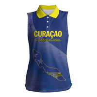 Custom Curacao Football Women Sleeveless Polo Shirt La Familia Azul Go Champion