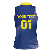 Custom Curacao Football Women Sleeveless Polo Shirt La Familia Azul Go Champion